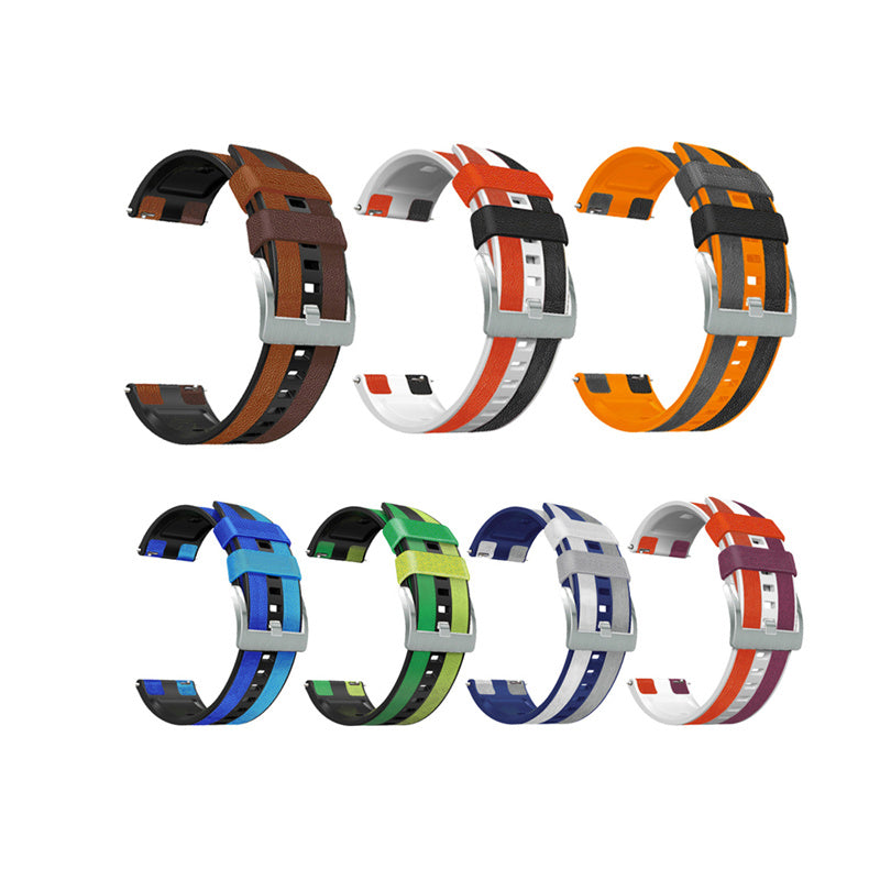 For Huawei Watch GT3 Huami Amazfit GTR3 Three Color Design 22mm Leather Coated Silicone Wrist Band Replacement Smartwatch Strap For Huawei Watch GT3 Huami Amazfit GTR3 Three Color Design 22mm Leather Coated Silicone Wrist Band Replacement Smartwatch Strap